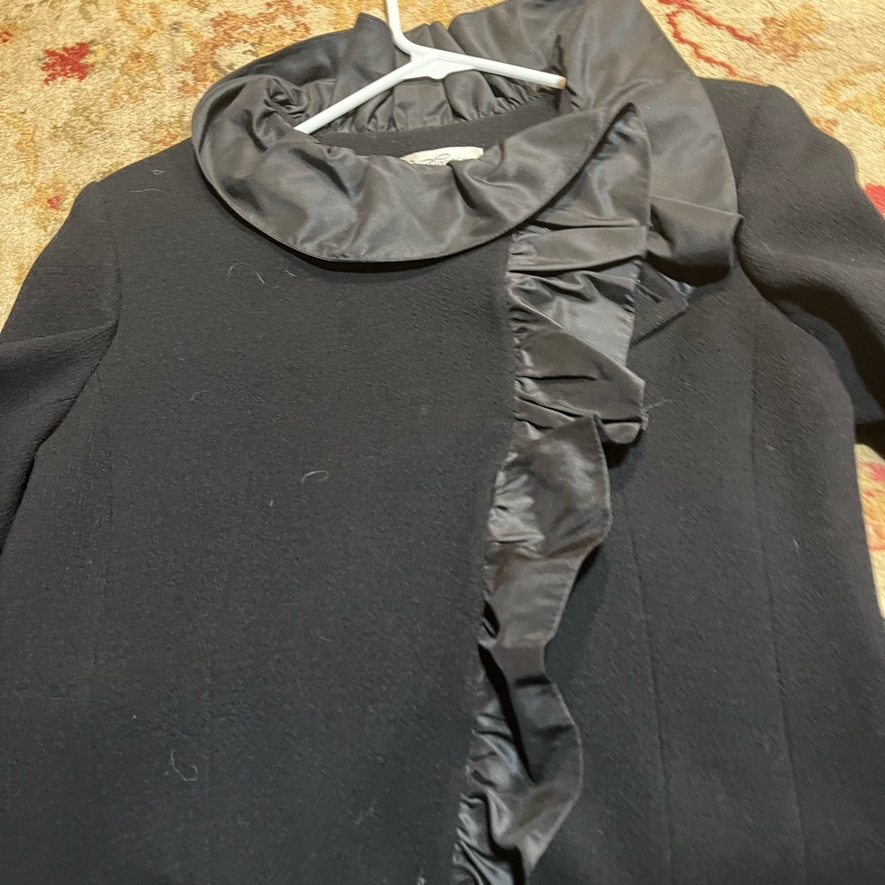 Rickie Freeman by Teri Jon 100% wool and satin ruffles women’s blazer new